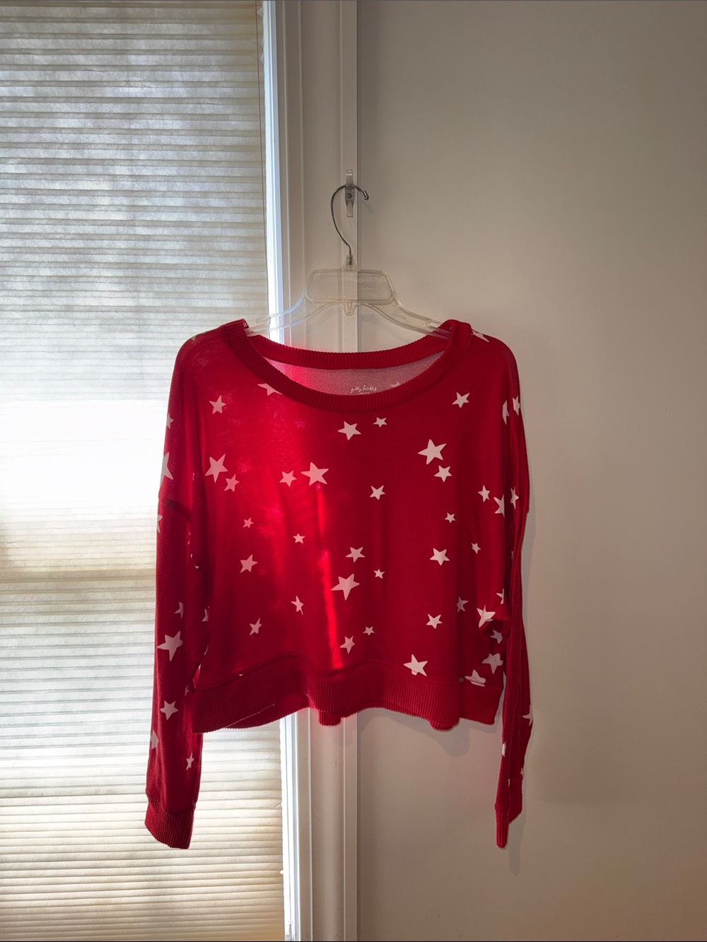 Hollister Red Star Print Long Sleeve Sweater